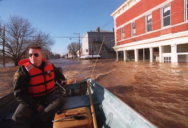 Because it is so close to the Ohio River, New Richmond is prone to flooding. This photo was taken during a particularly bad flood in 1997.