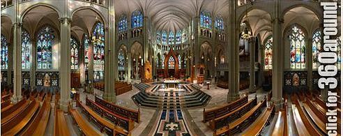 360-degree view of cathedral interior