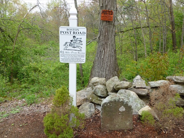 Milestone 64 Miles From Boston. 