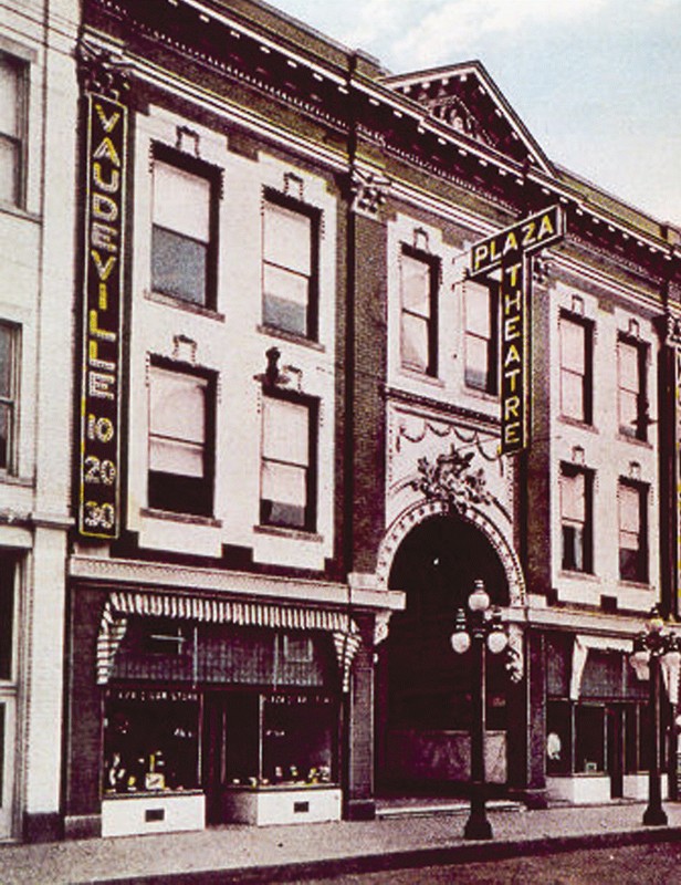 The historic theater operated as the Plaza Theater for many years and hosted vaudeville productions 
