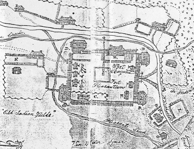 James Witt sketched this plan of Fort Pleasant in 1770, which today resides in the Hardy County Library