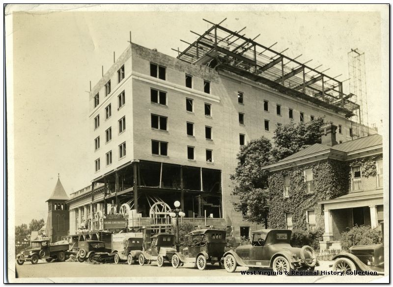 The original Hotel Morgan during the construction process, 1925