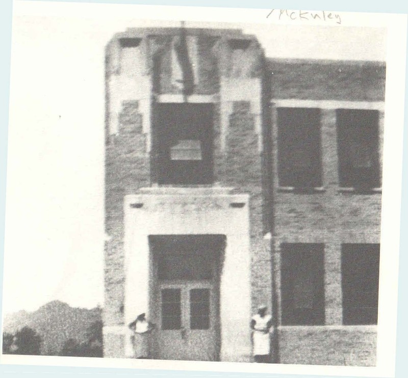 First portion of the school in mid 1930s. Note the 2 students.