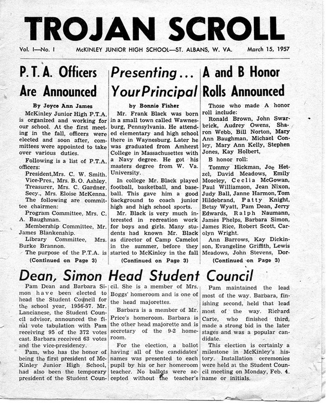 Trojan (McKinley) Newspaper 1957