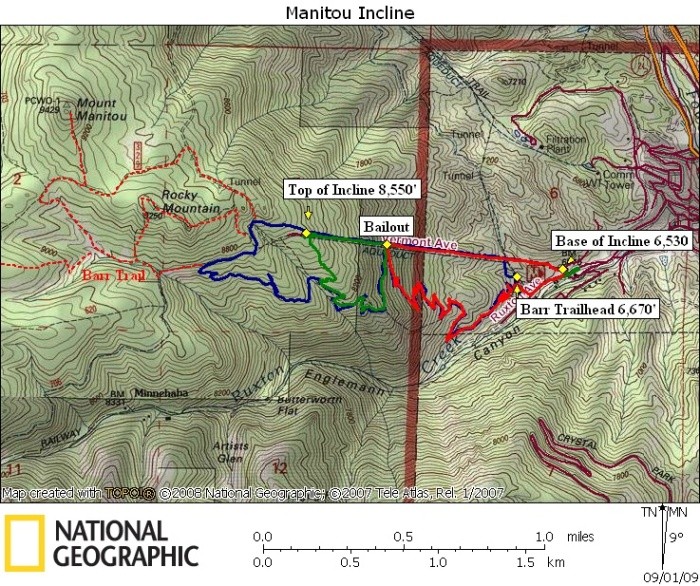 Topographical Map of the Incline 