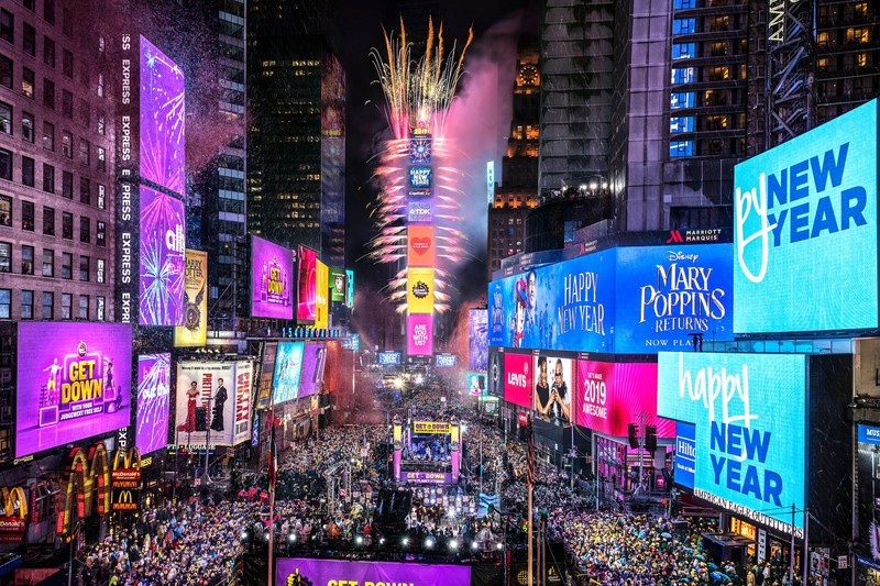 One Times Square During New Year's Eve