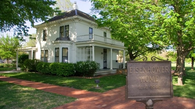 The Boyhood Home was the first building on the complex, and opened to the public in 1947. Eisenhower grew up here from 1898-1911. Image obtained from History.com