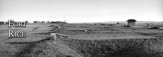 Visitors to Fort Rice State Historic Site can read about the site's history on a marker and view foundations where structures once stood.