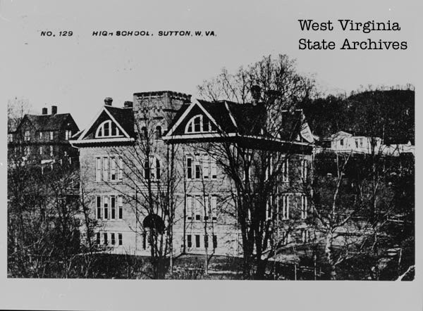 Front of Sutton High School. Photo Courtesy of the West Virginia State Archives.