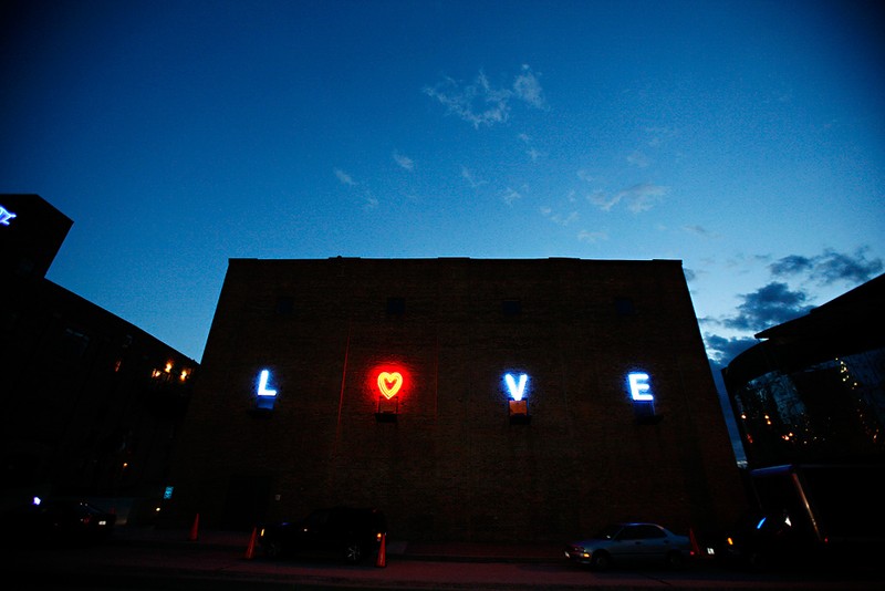LOVE sign on the side of the AVAM.