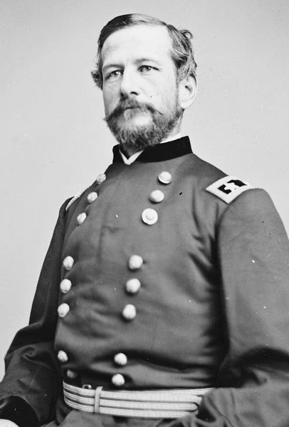 Union General Alfred Pleasonton, who attacked Price at Mine Creek. He commanded the cavalry of the Army of the Potomac earlier in the war, including the forces that defeated Confederate JEB Stuart at Brandy Station in the days preceding Gettysburg.