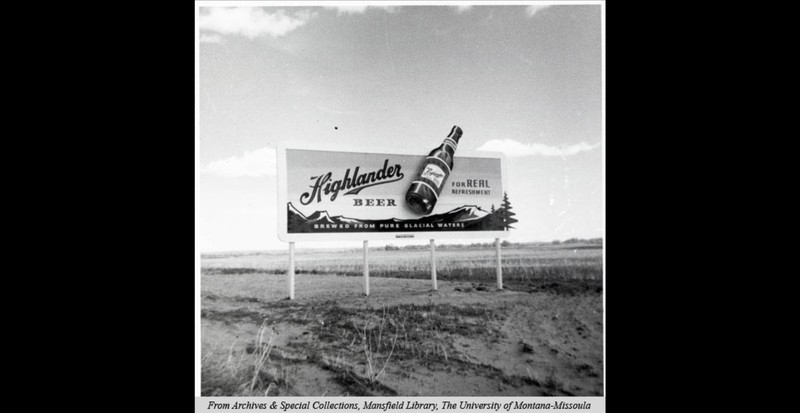 Billboard for Highlander Beer circa 1960