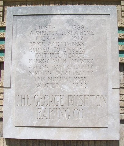 Plaque on the outside of the building