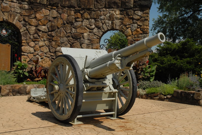 Cannon sitting on stone base