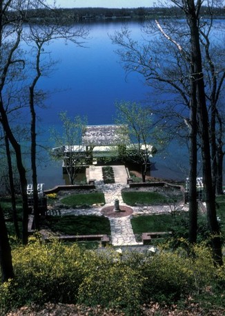 The manor's gardens, overlooking Gull Lake
