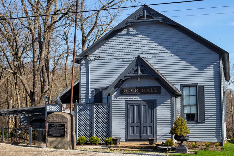 Contemporary photograph of the GAR hall in Peninsula, Ohio