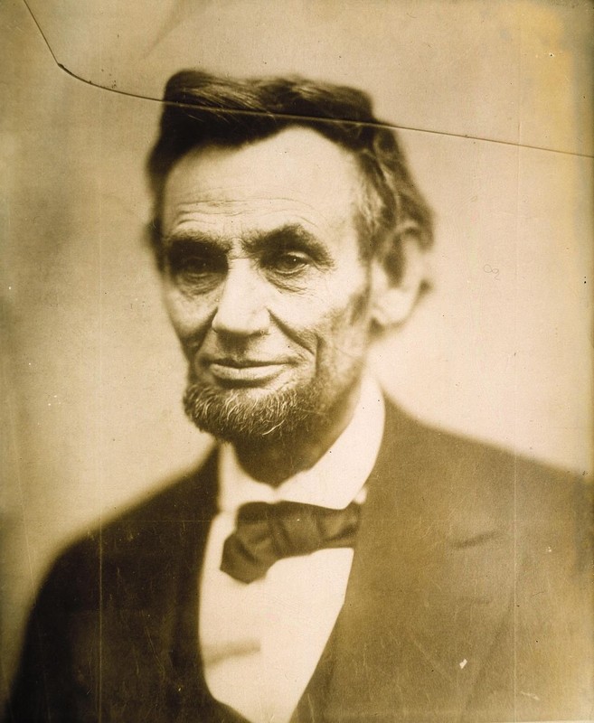 Abraham Lincoln was the first American president to have his image circulated through photography. In February 1865, Alexander Gardner captured this portrait, which was printed from a glass negative on light sensitive paper. It was the only print mad