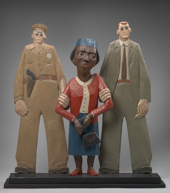 Rosa Parks's act of civil disobedience challenged the laws and culture of segregation. She is depicted here in sculpture by Marshall D. Rumbaugh. Courtesy of the National Portrait Gallery.