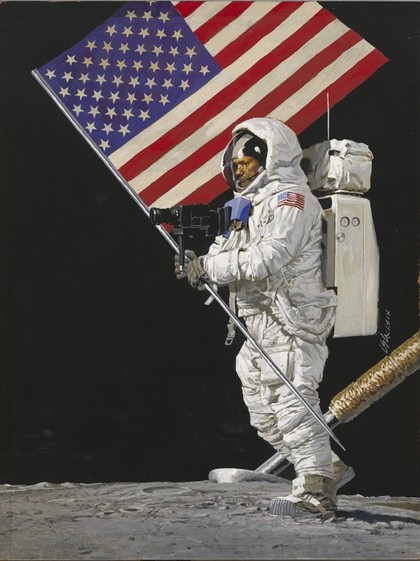 Neil Armstrong took one "small step" on the Moon and into the history books on July 20, 1969. This painting by Louis Glanzman was one of Time magazine's most popular covers. Courtesy of the National Portrait Gallery.