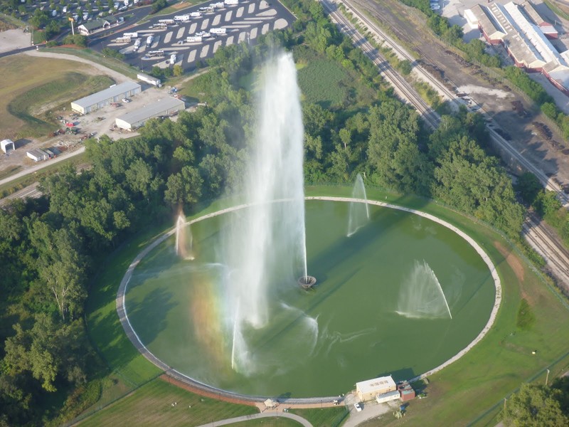 Gateway Geyser from the air.