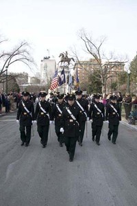 VWIL cadets marching in a parade.