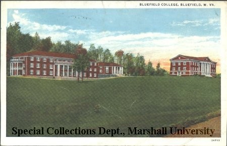 1934 color postcard of Bluefield College