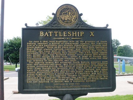 This historical marker provides a brief history of the USS South Dakota.