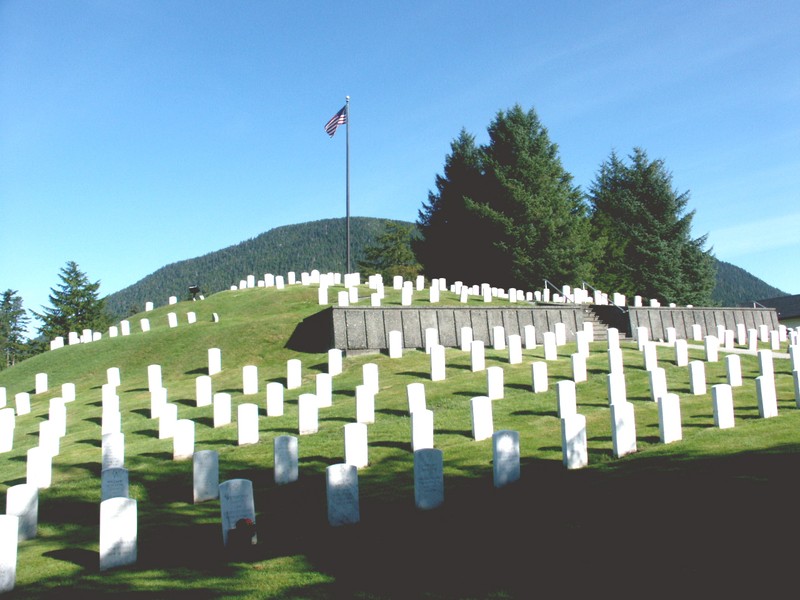 A view of the headstones.