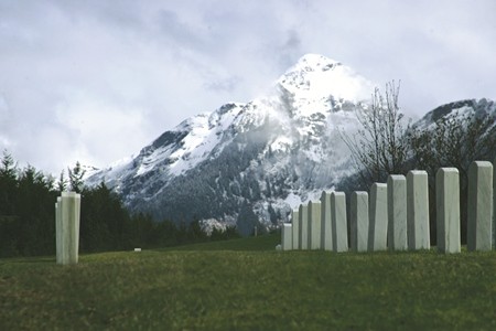 The cemetery's amazing view of Mount Verstovia.