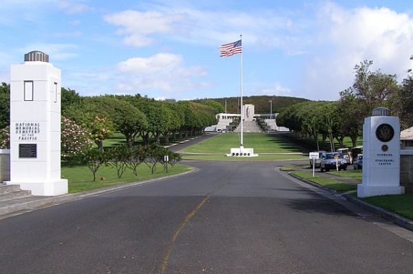 Entering the cemetery.