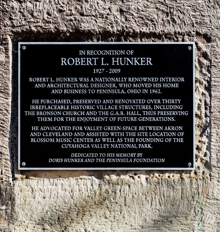 This memorial stands in front of the GAR hall in Peninsula Ohio. The GAR hall had been condemned and was to be burned to the ground as a training exercise for the local volunteer fired department. Mr. Hunker bought and restored the building. 