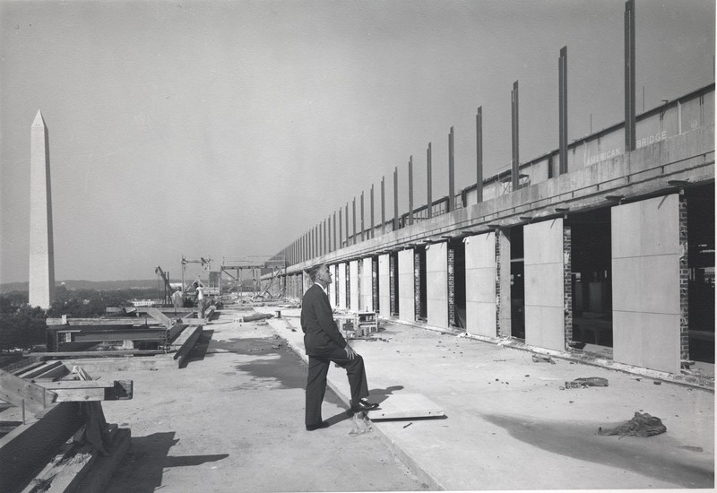 The museum, then named the Museum of History and Technology, under construction in 1962. Photo courtesy of the Smithsonian Institution Archives. 