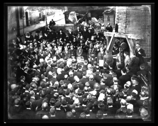 The laying of the cornerstone of the Scottish Rite Temple