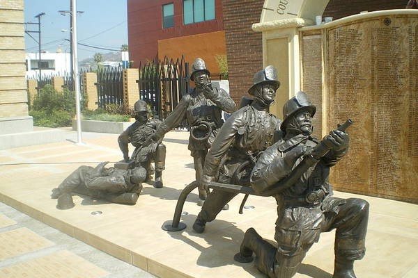 The memorial to fallen fire fighters