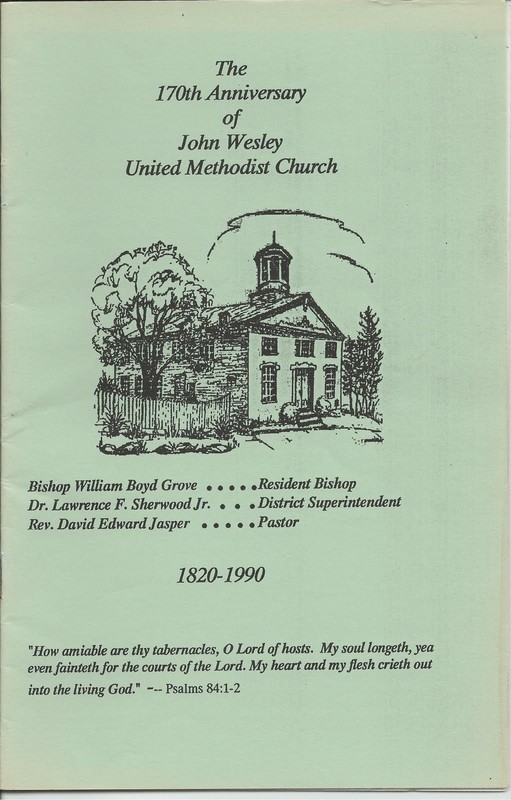 Program for 170th anniversary of church in 1990