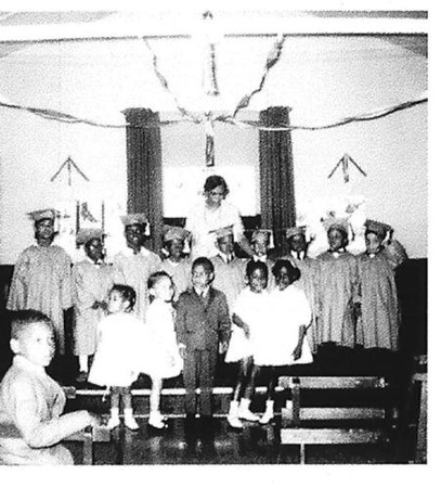 1965 graduation ceremony at St. Philips Parish Hall. Courtesy of JCBHPS