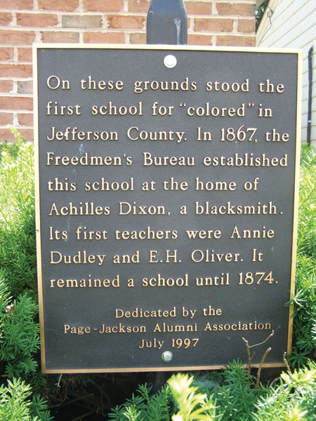 Plaque commemorating the first school at the Dixon Home. Courtesy of the JCBHPS