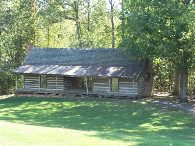 Cabin used as field hospital.