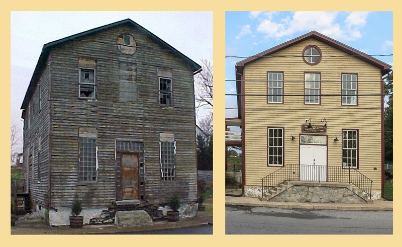 Fishermen's Hall before and after restoration. 