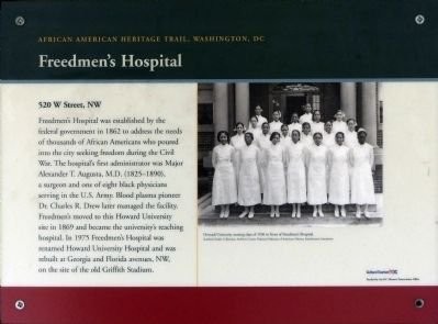 Freedmen's Hospital Marker - located at the front entrance of Howard University Hospital.