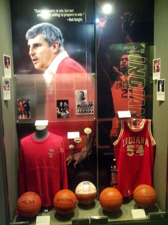 Bob Knight and University of Indian Men's Basketball Display. Photo Courtesy of Laura Maple