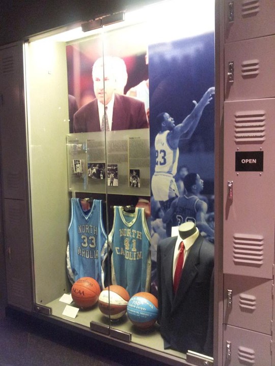 Dean Smith and University of North Carolina Men's Basketball Display. Photo Courtesy of Laura Maple