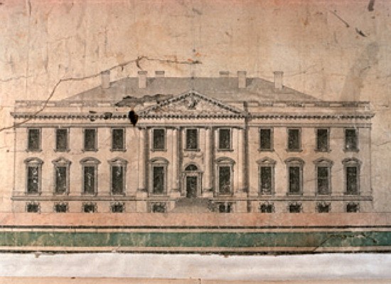 Irish-born architect James Hoban won a design competition and built what would become known as "The White House" based on this design for the Executive Mansion.