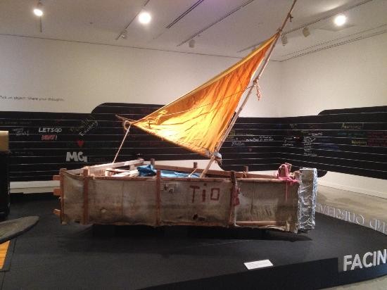 History refugee raft featured at the Museum.