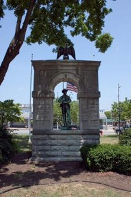 The Confederate Monument was erected in 1910 and is located near historic Forst House.