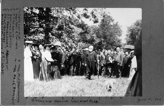 Ground is broken for the new building in 1904. Photo courtesy of Smithsonian Institution Archives. 