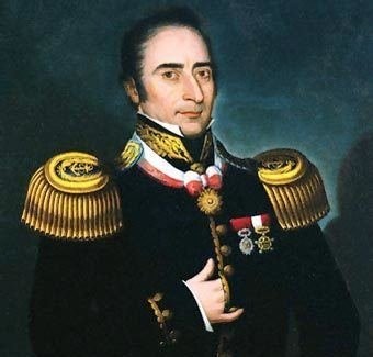 Portrait of Hippolyte Bouchard, a Frenchman who fought for Argentina during their war for independence against Spain. Given letters of marque to operate as a privateer in the Pacific, he later raided the Spanish settlement at Monterey.