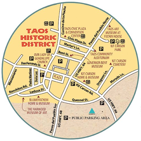 Map of the Taos Historic District