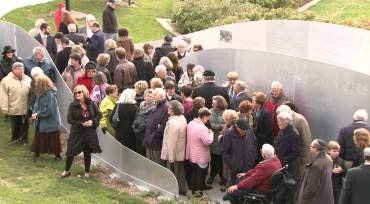 Hundreds gathering for the dedication ceremony