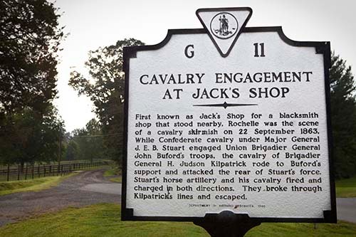 Marker commemorating the Battle of Jack's Shop